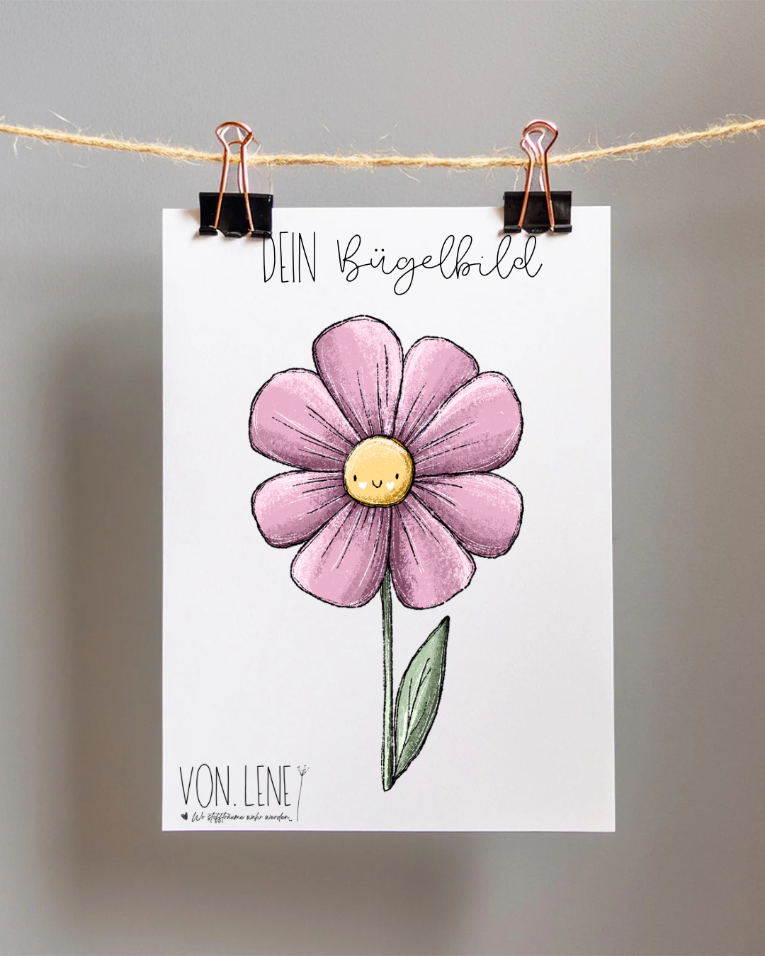 Bügelbild Blumenliebe Rosa Blume