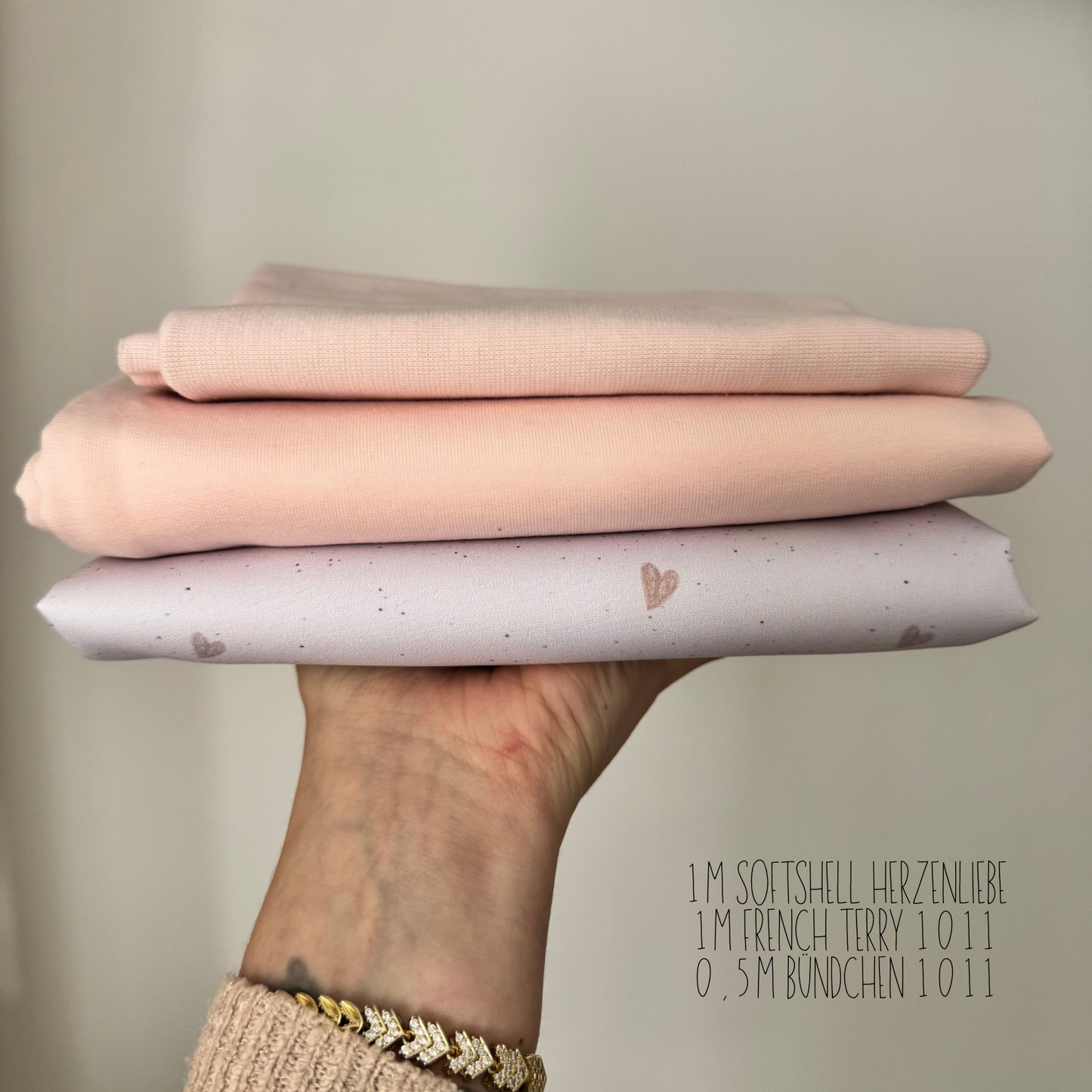 Stoffpaket Softshell Herzenliebe