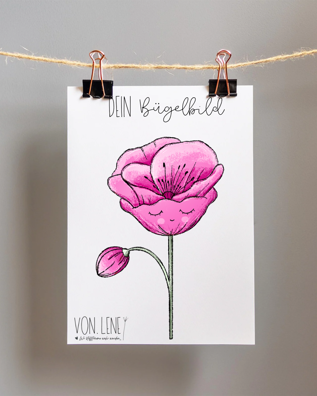 Bügelbild Blumenliebe Lila