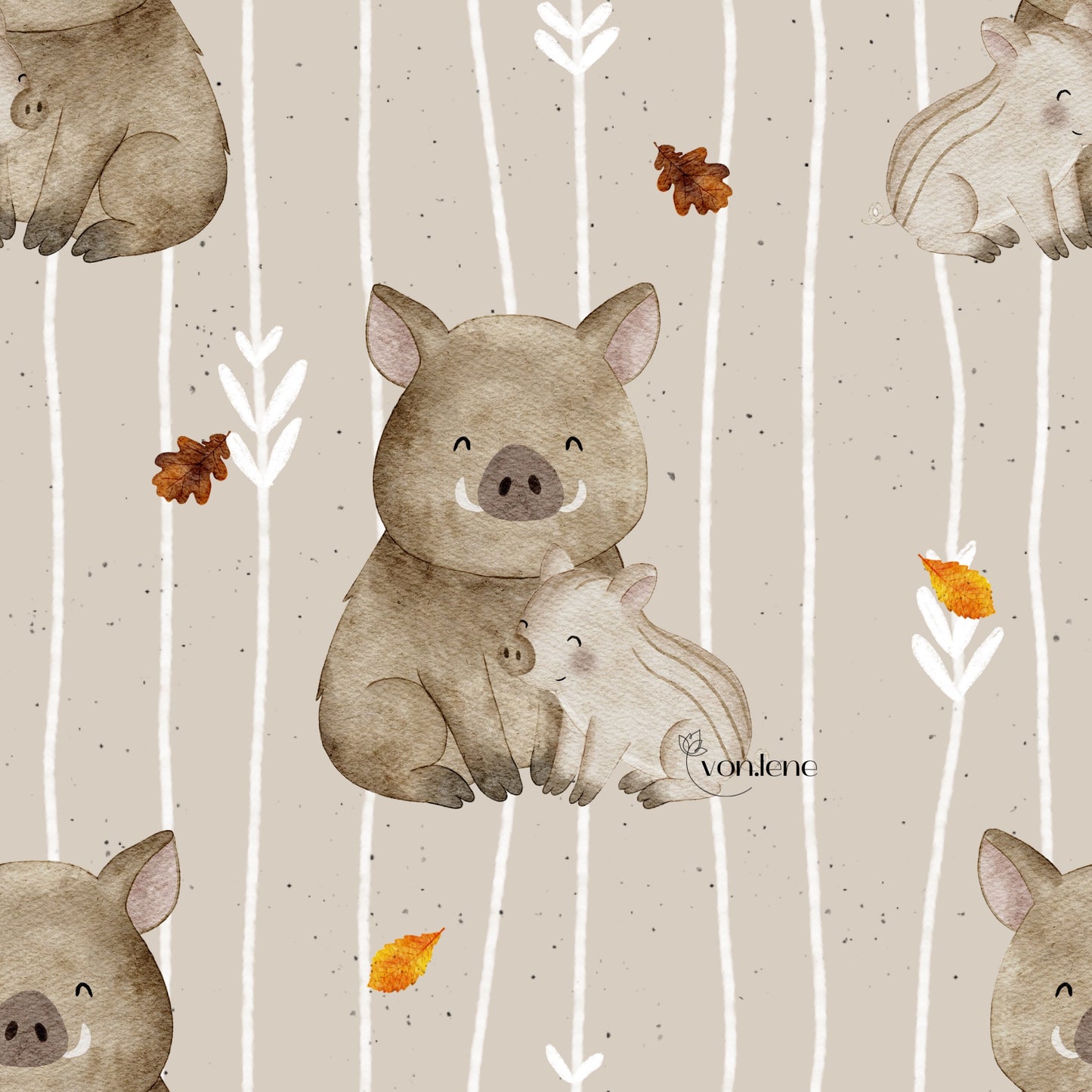Schweinefamilie Design Digital