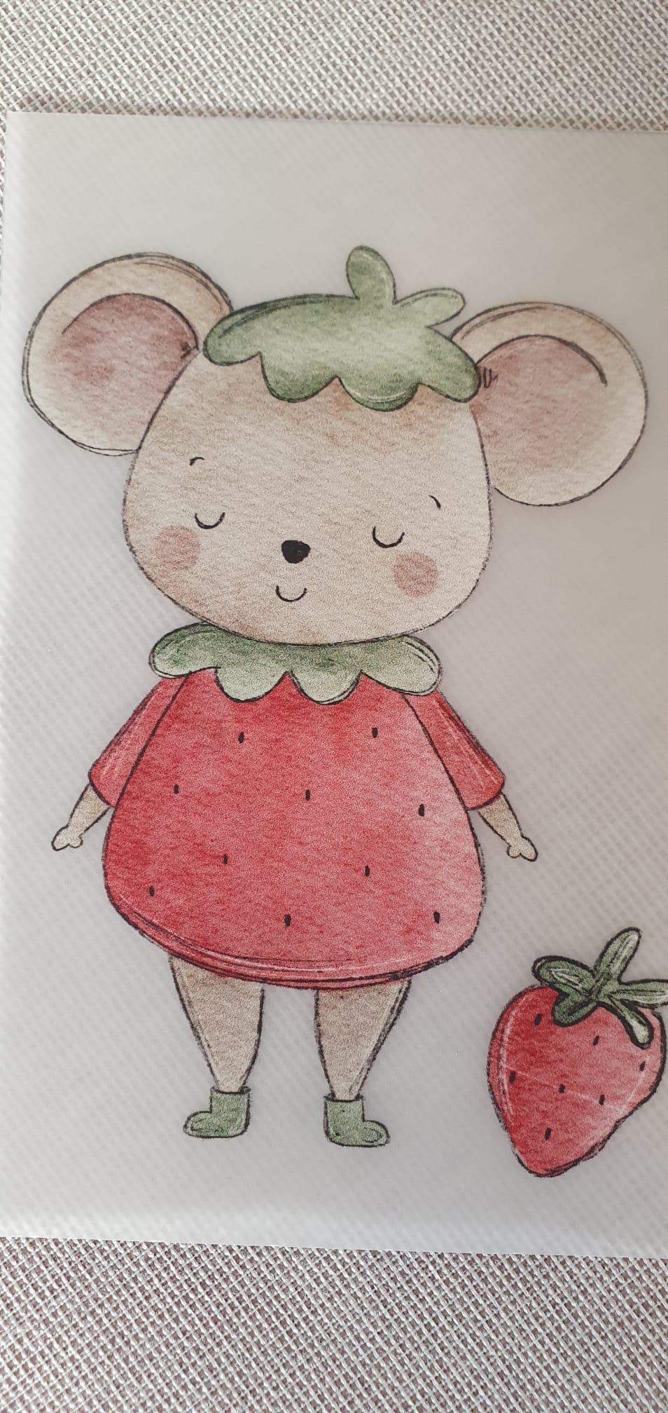 Bügelbild Erdbeermaus