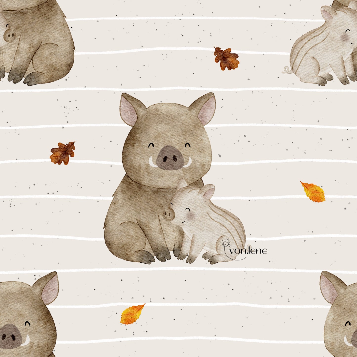 Schweinefamilie Design Digital
