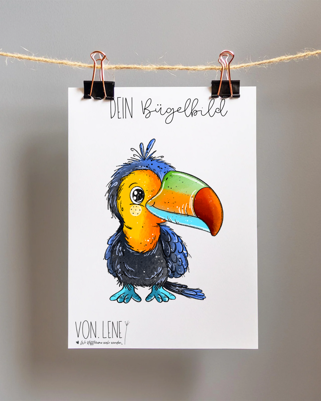 Bügelbild Tucan Bunt