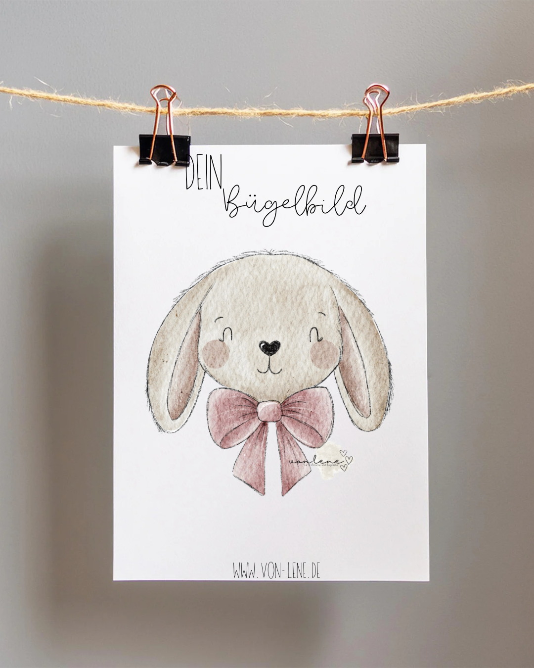 Bügelbild groß Hasen Mädel