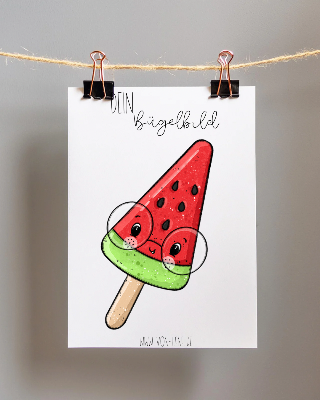 Bügelbild Eis am Stiel Melone