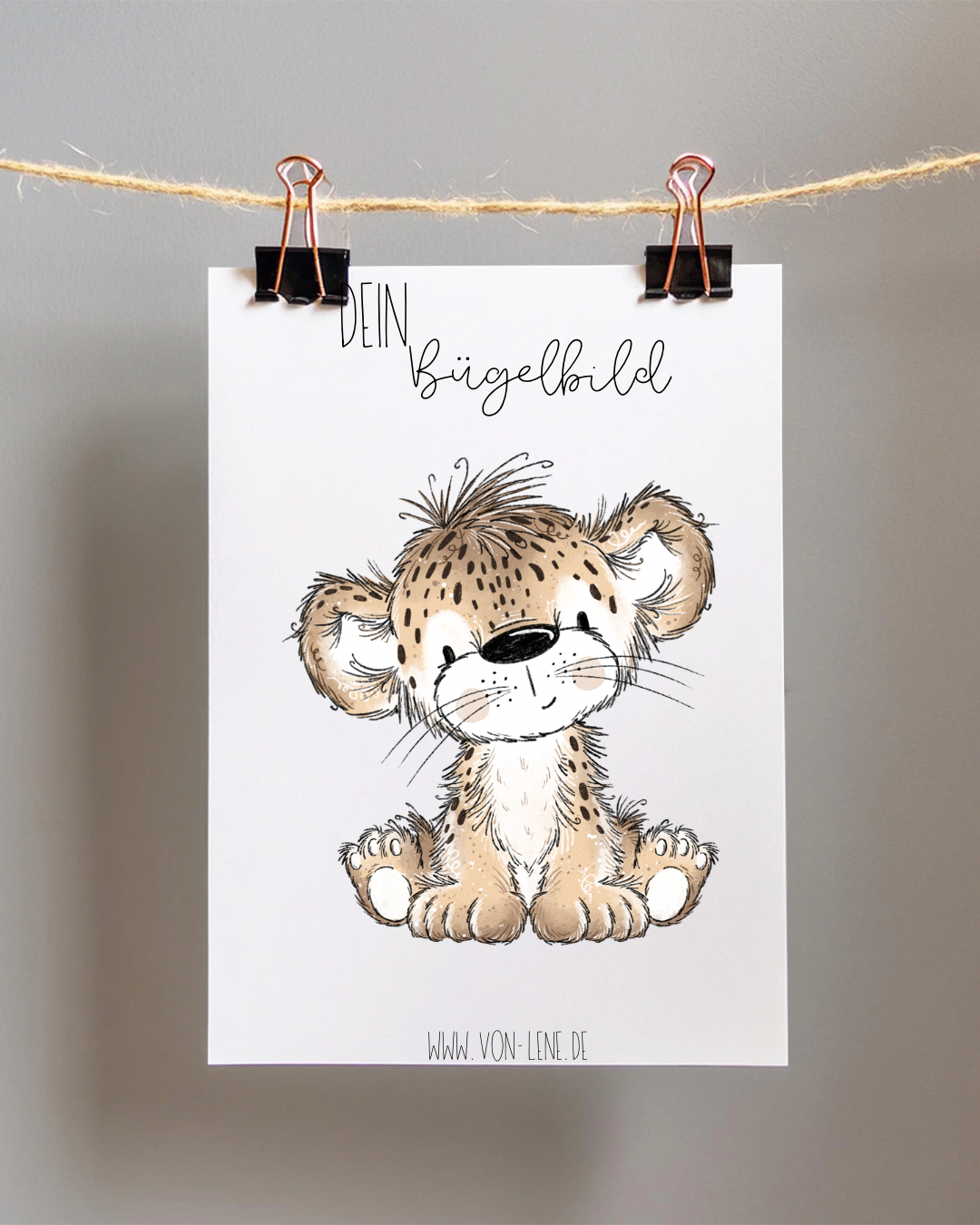 Bügelbild Leopard braun