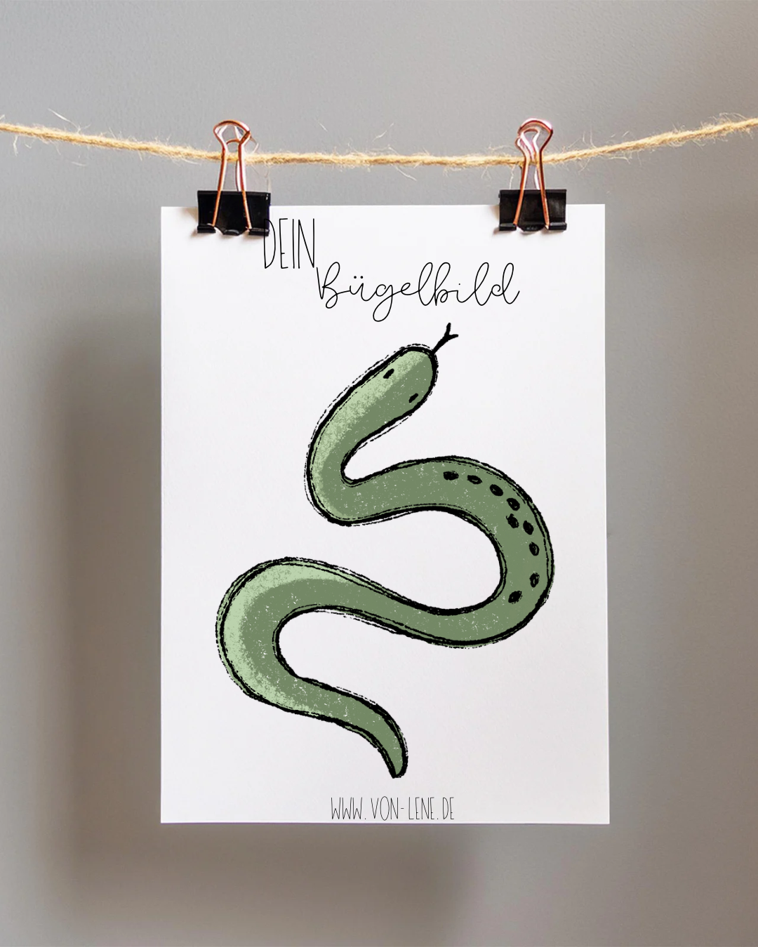 Bügelbild groß im Dschungel Schlange