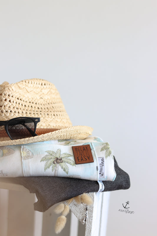 „Relax Take it easy“ Spruch Label