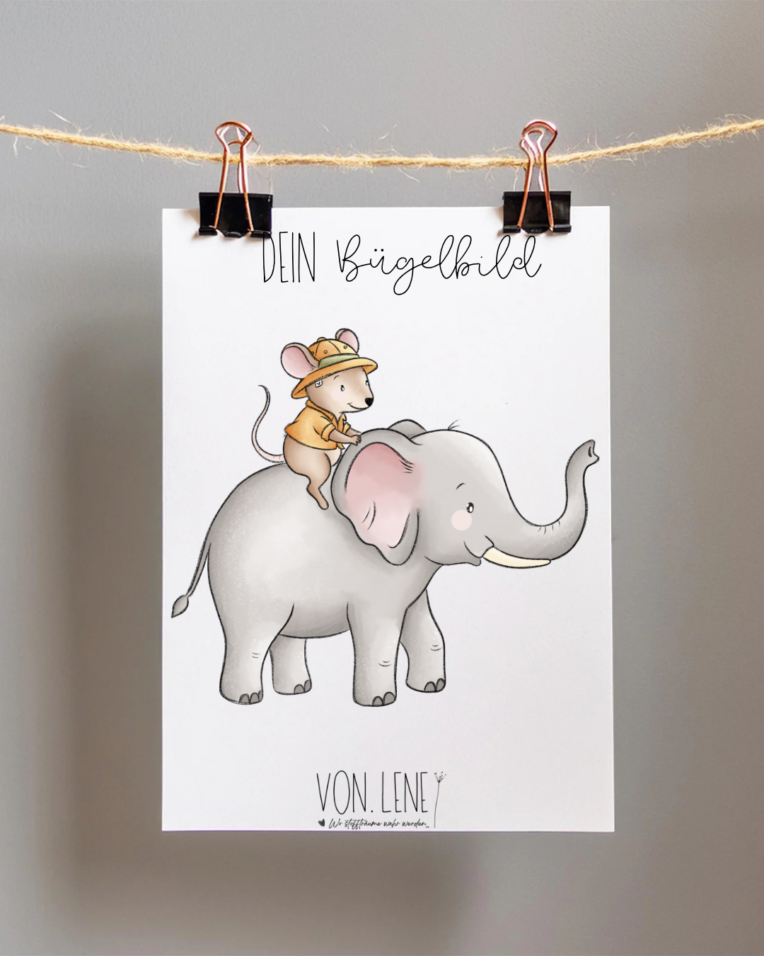Bügelbild Safarimäuse Elefant