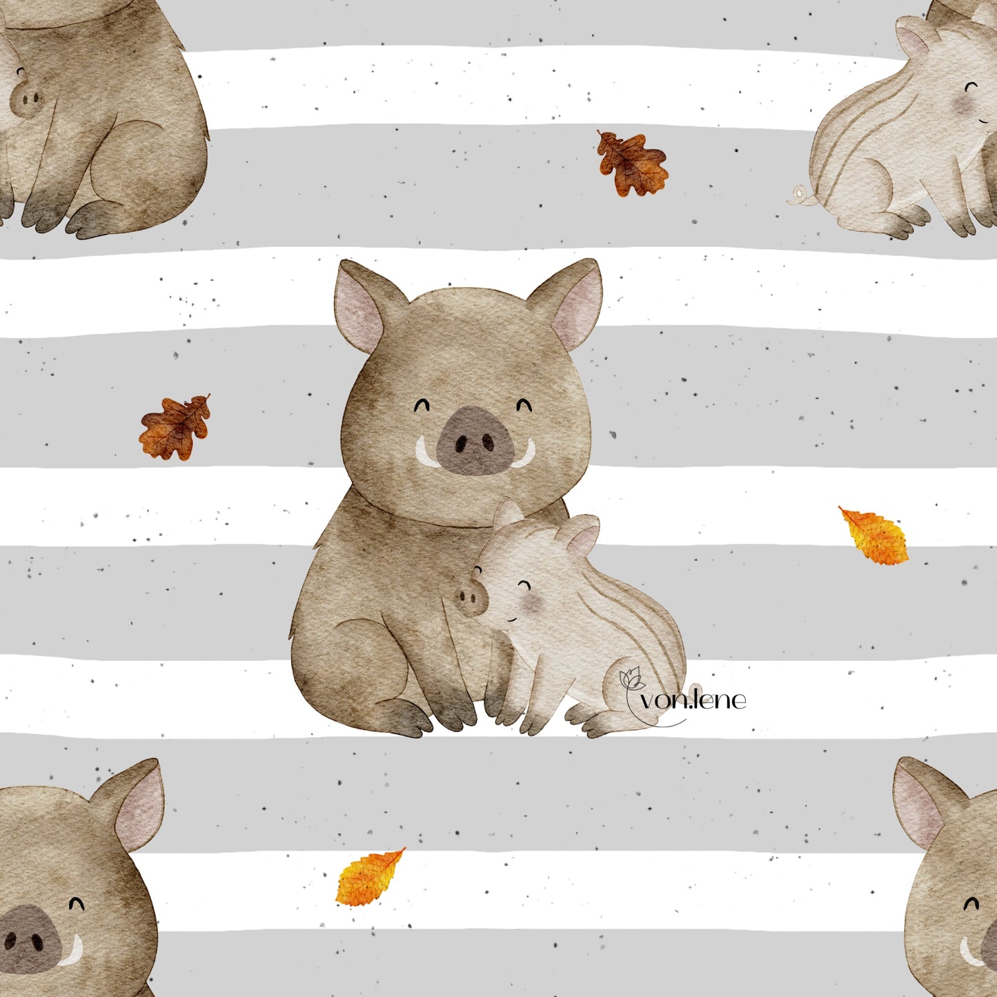 Schweinefamilie Design Digital