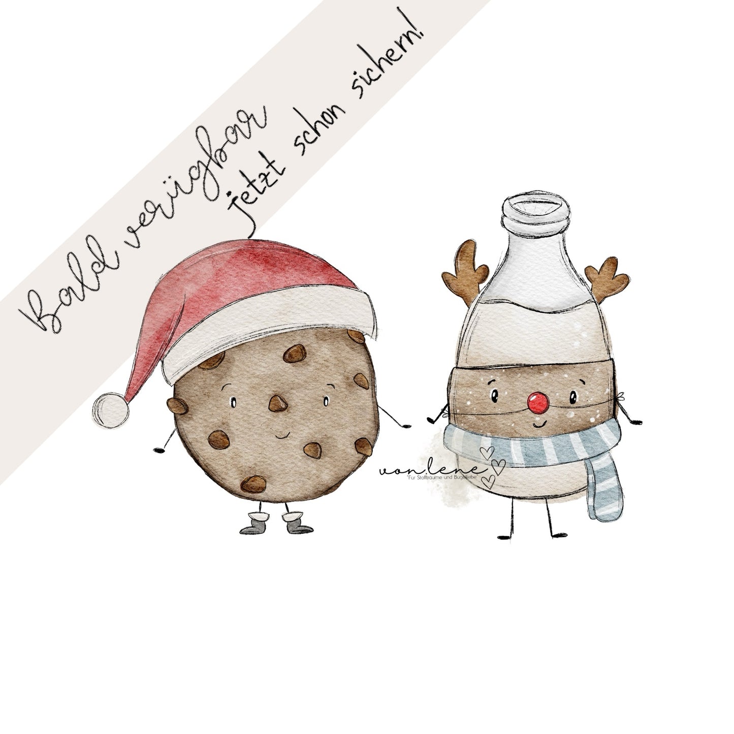 Bügelbild Keks trifft Milch