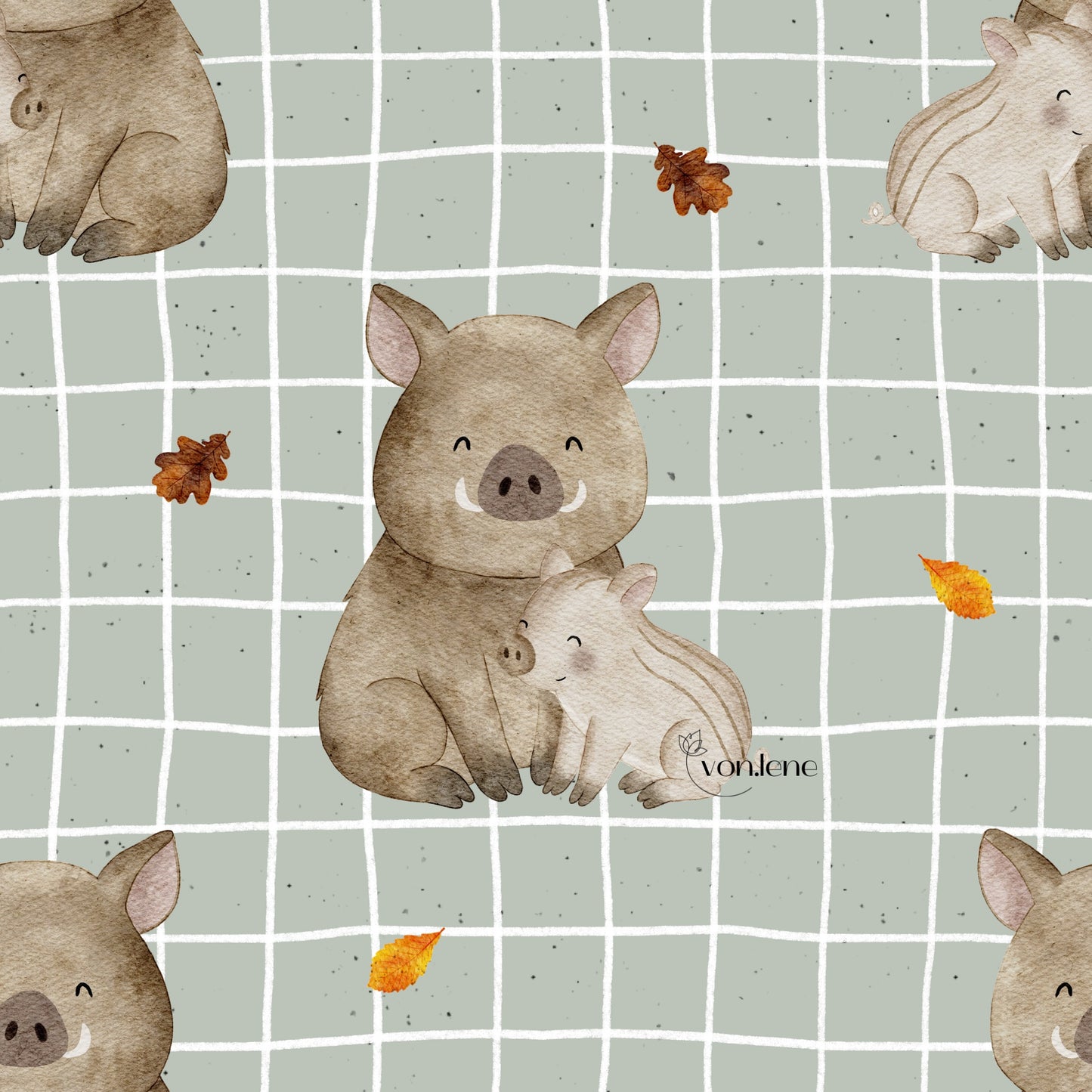Schweinefamilie Design Digital