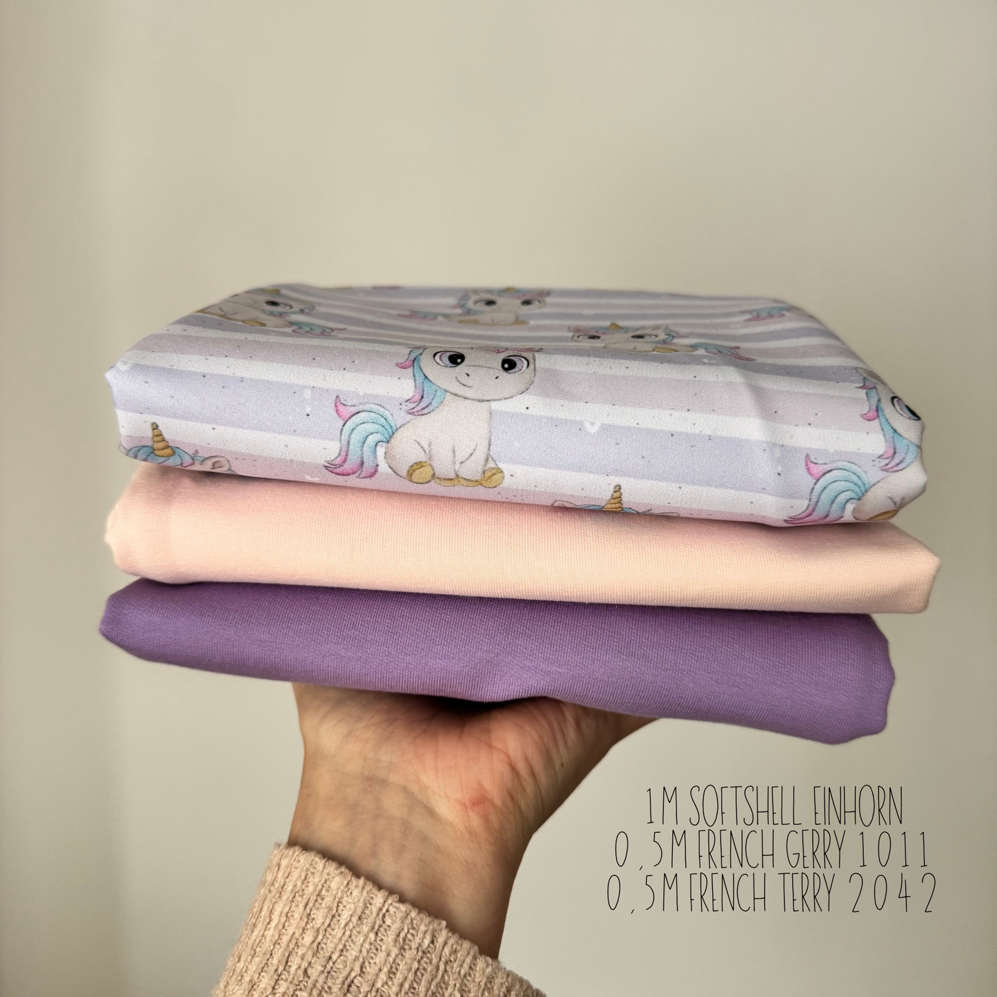 Stoffpaket Softshell Mina das Einhorn