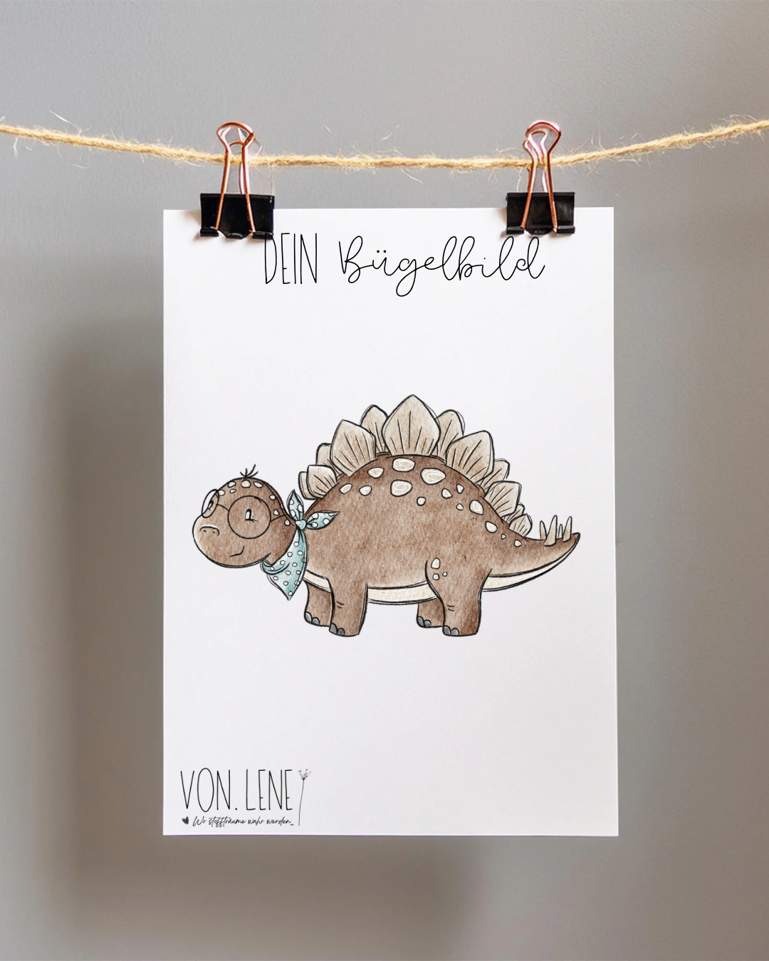 Bügelbild Lesedino