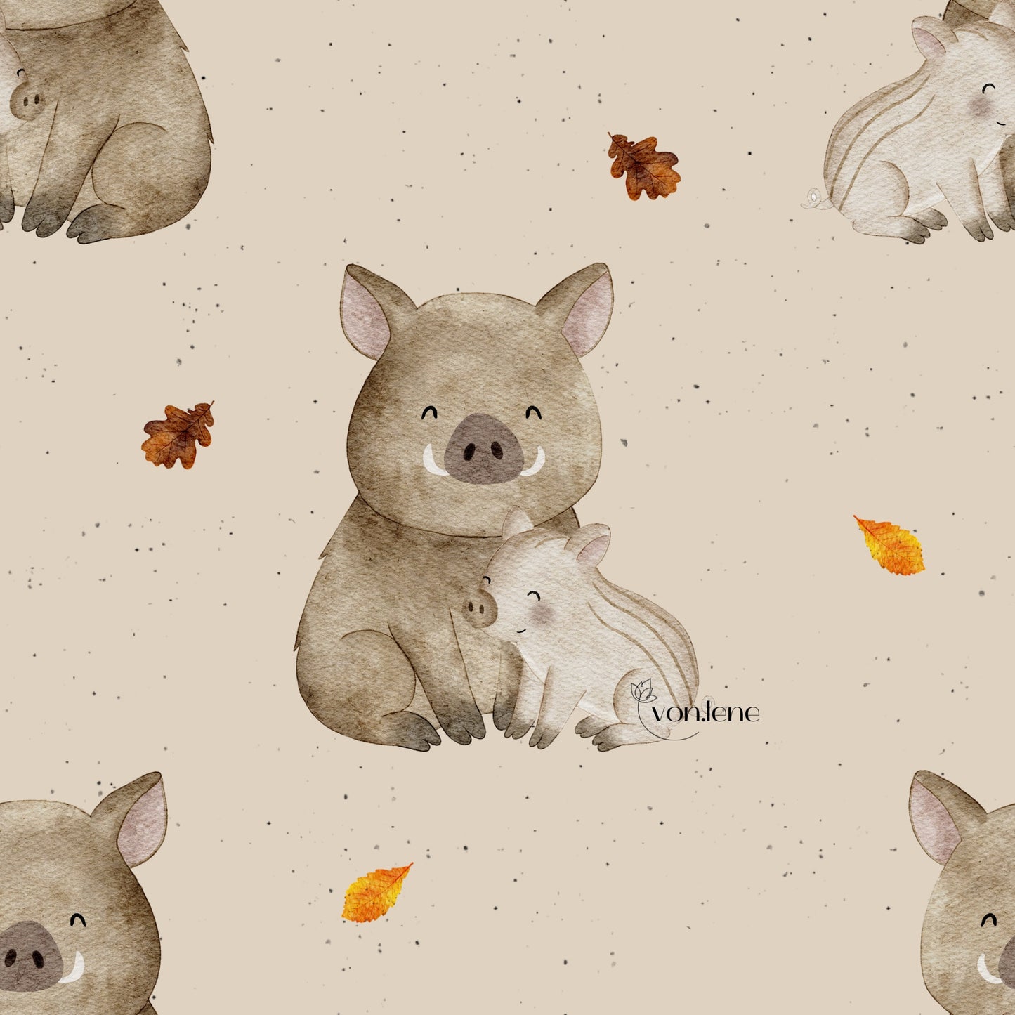 Schweinefamilie Design Digital