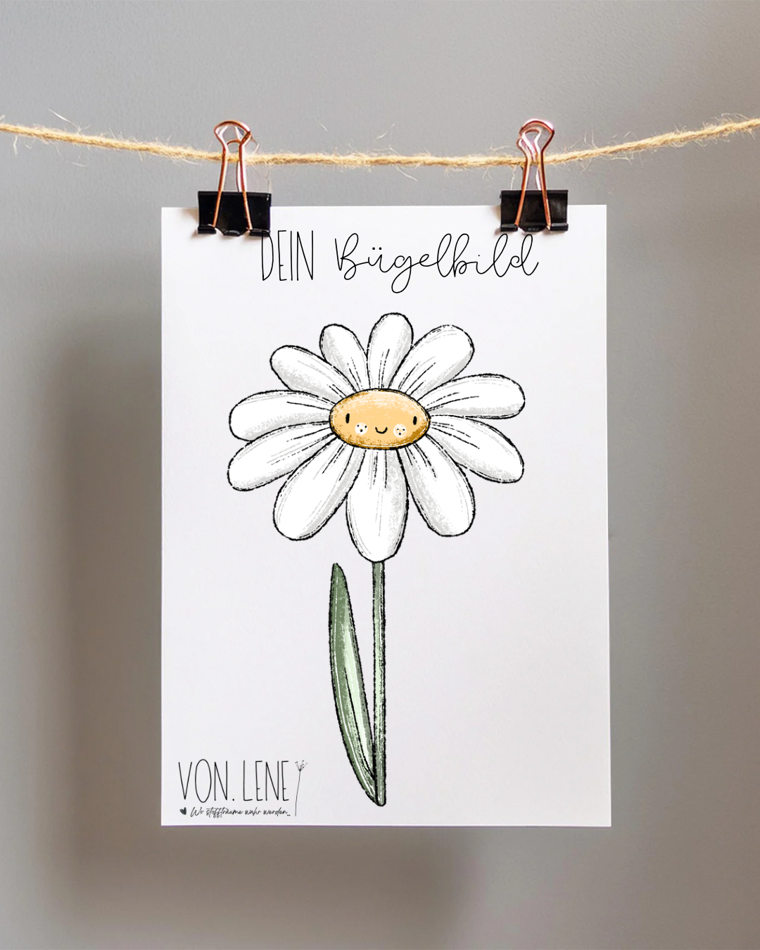 Bügelbild Blumenliebe Weiß