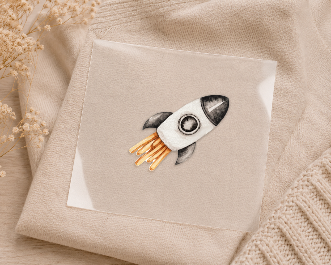 Bügelbild Rakete