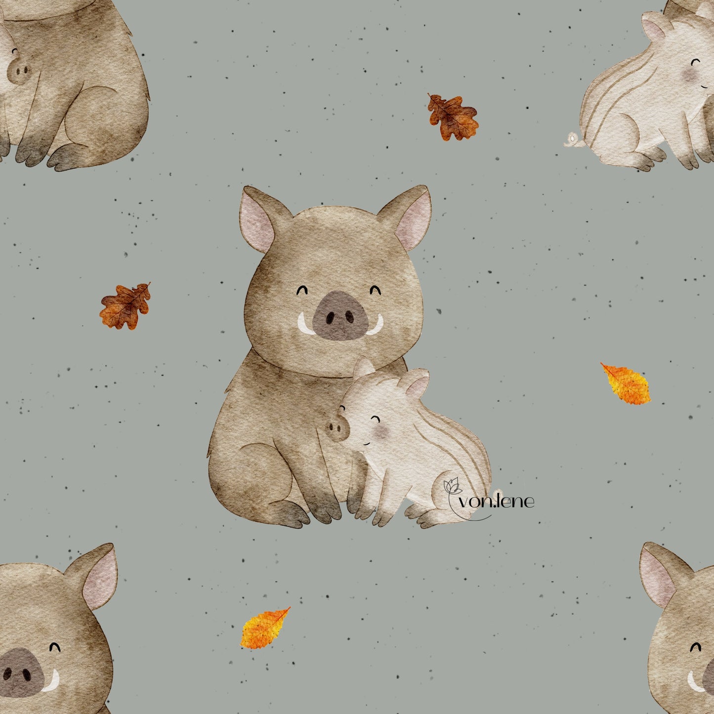 Schweinefamilie Design Digital