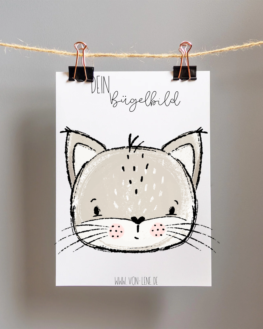 Bügelbild groß Erdbeerkatze