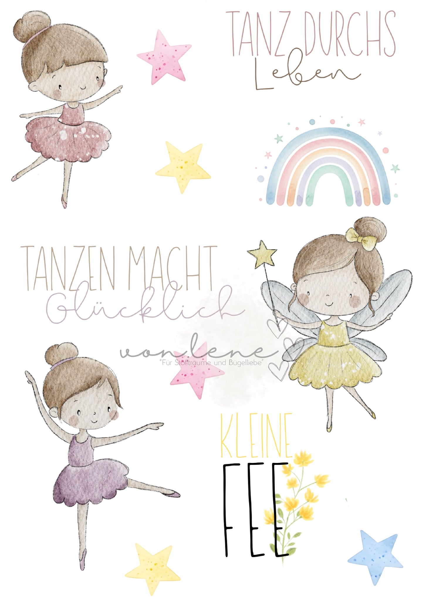 Bügelbildbogen A4 Ballerina