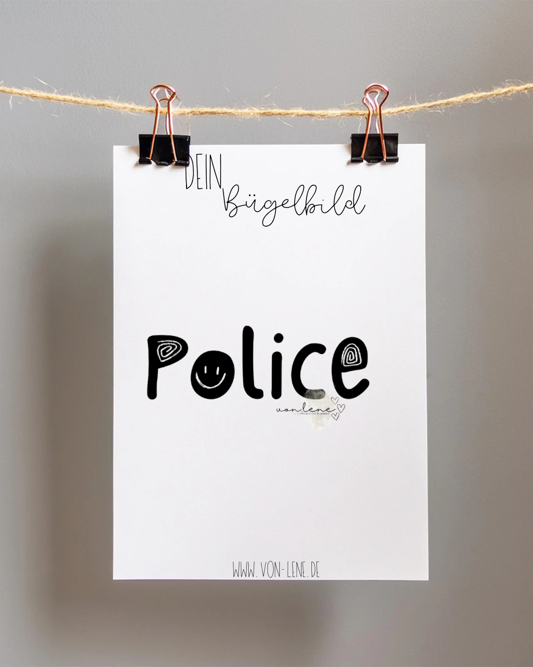 Bügelbild groß Police