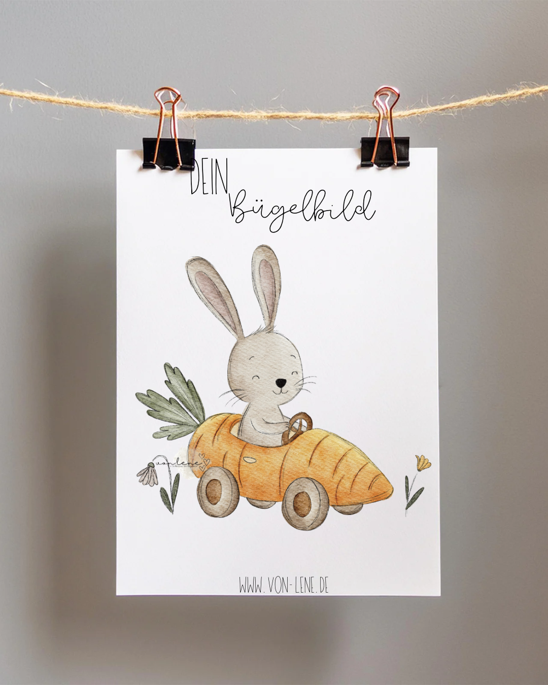 Bügelbild groß Karottenrennen