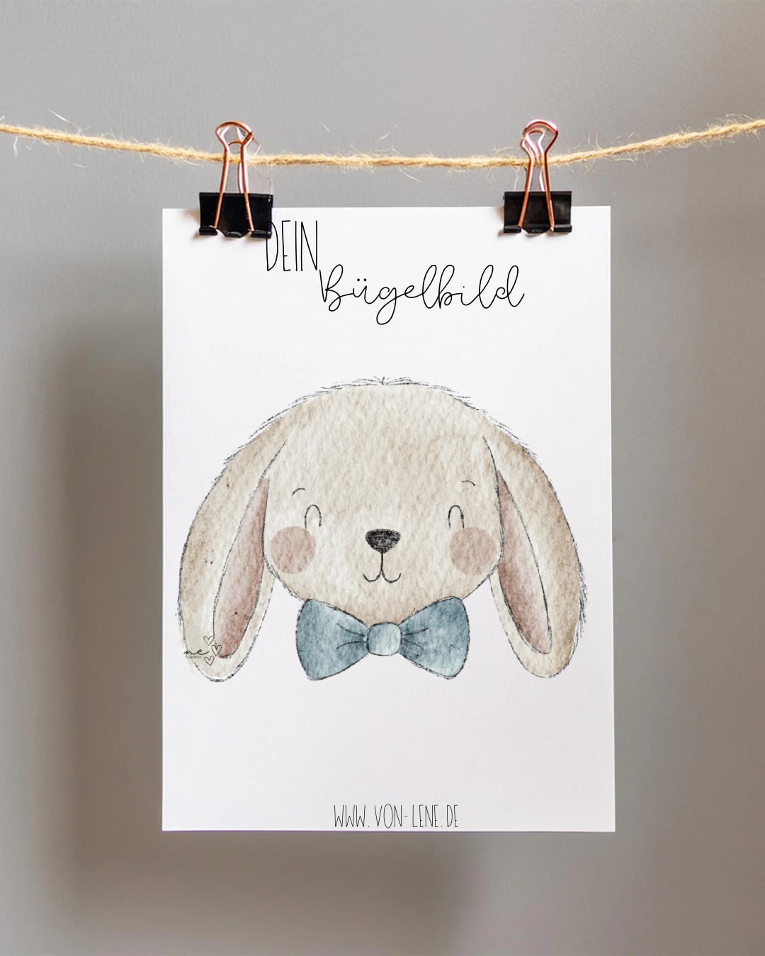 Bügelbild groß Hasen Bub