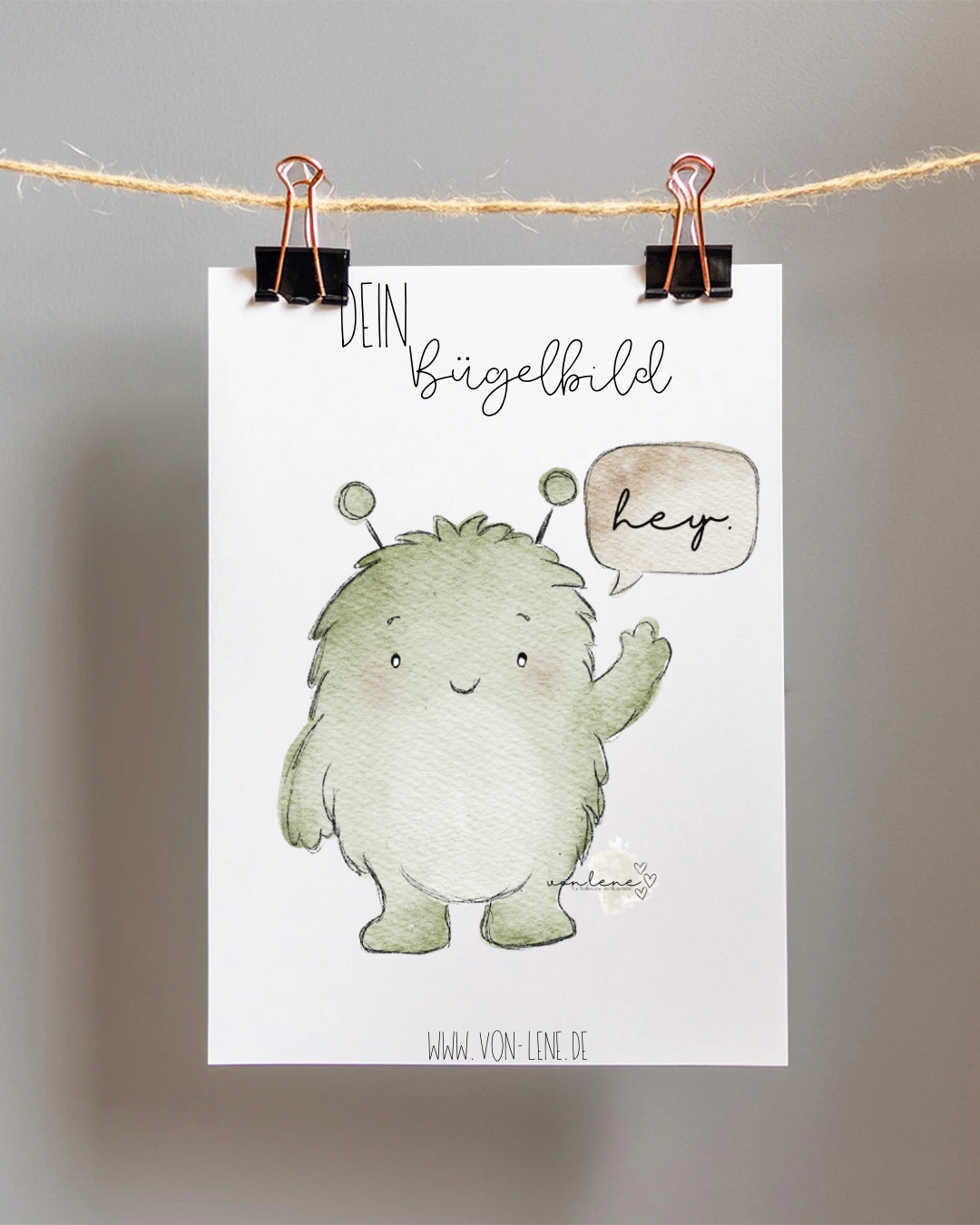 Bügelbild groß Monster grün