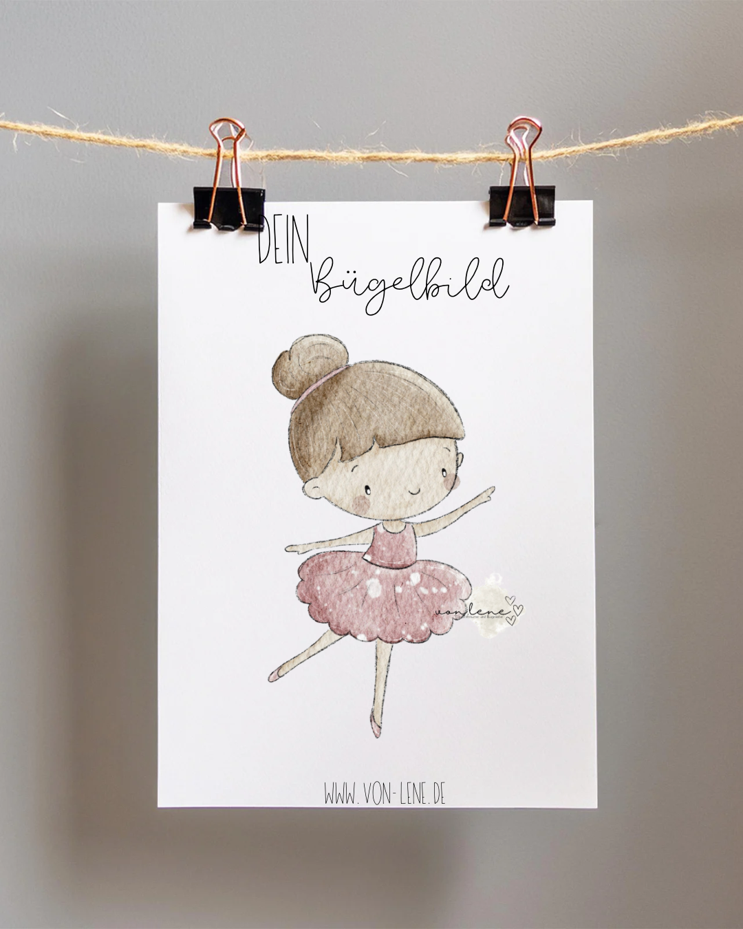 Bügelbild groß Ballerina Rosa