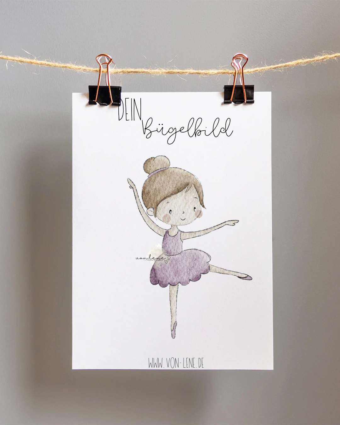 Bügelbild groß Ballerina Lila