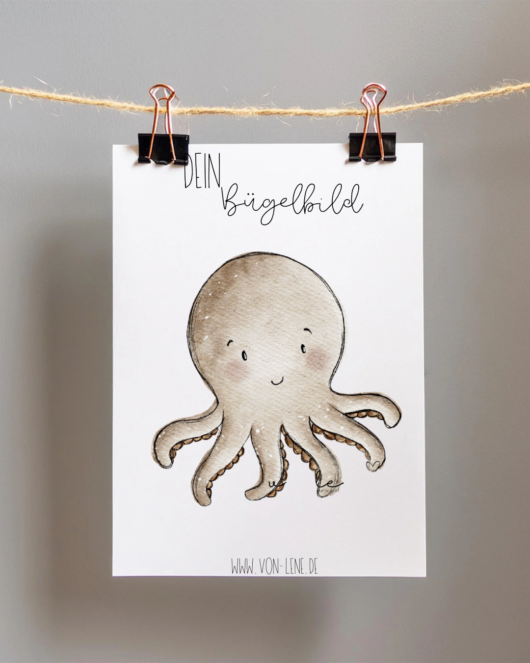 Bügelbild groß Krake