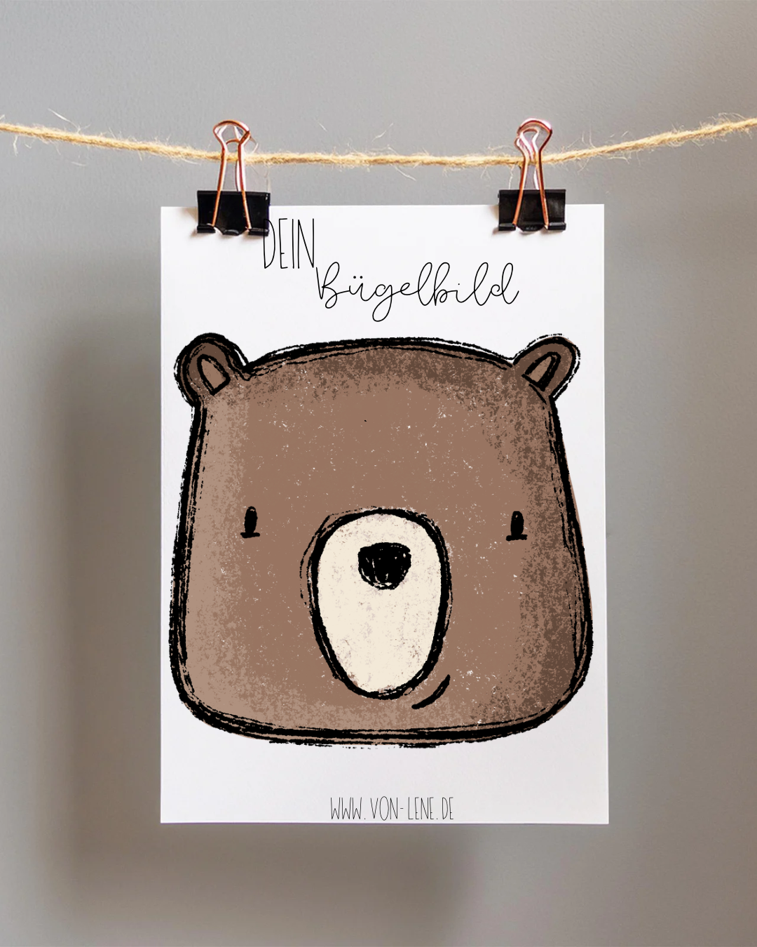 Bügelbild groß Tierfreunde Bär braun