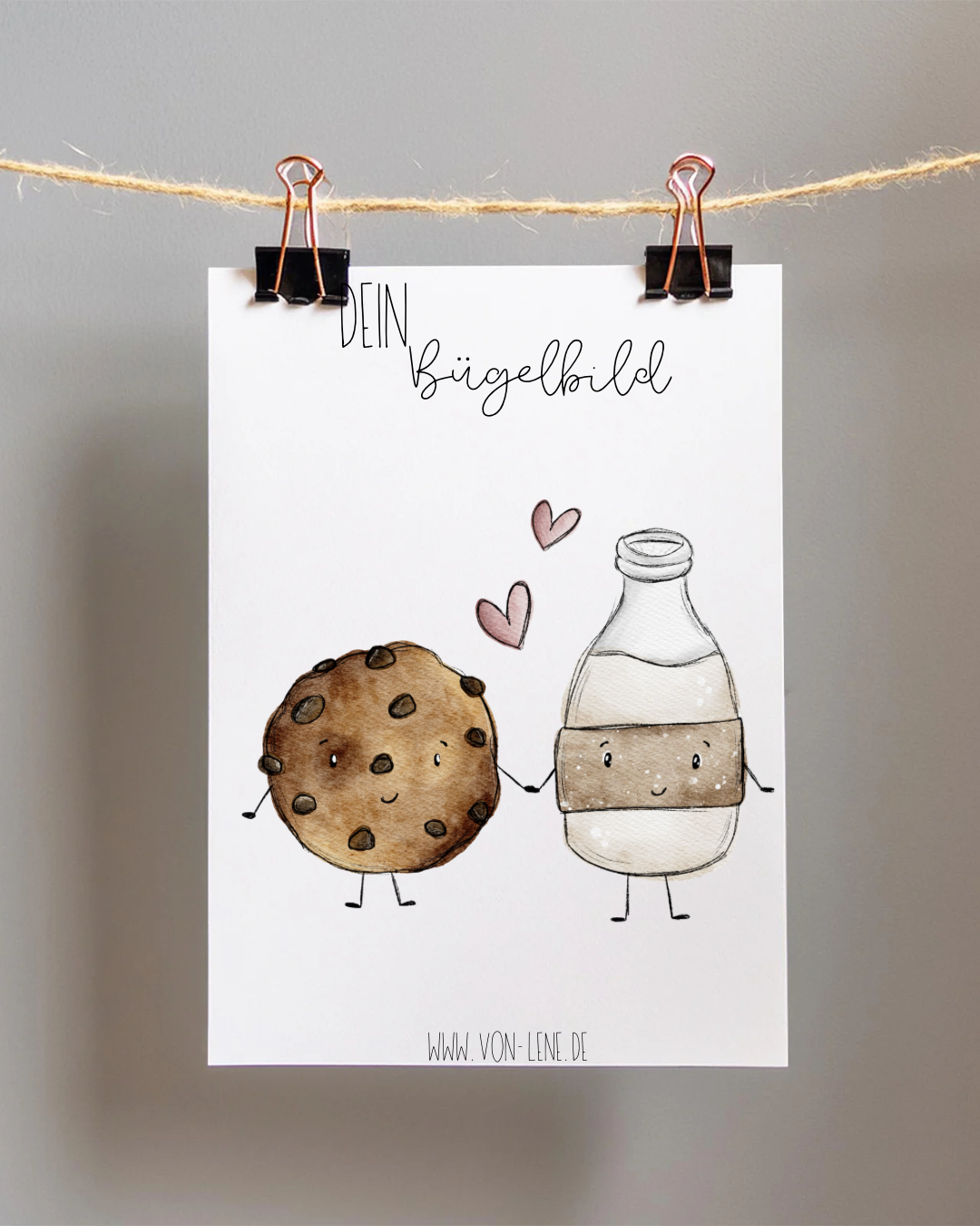 Bügelbild groß Milk&Cookie