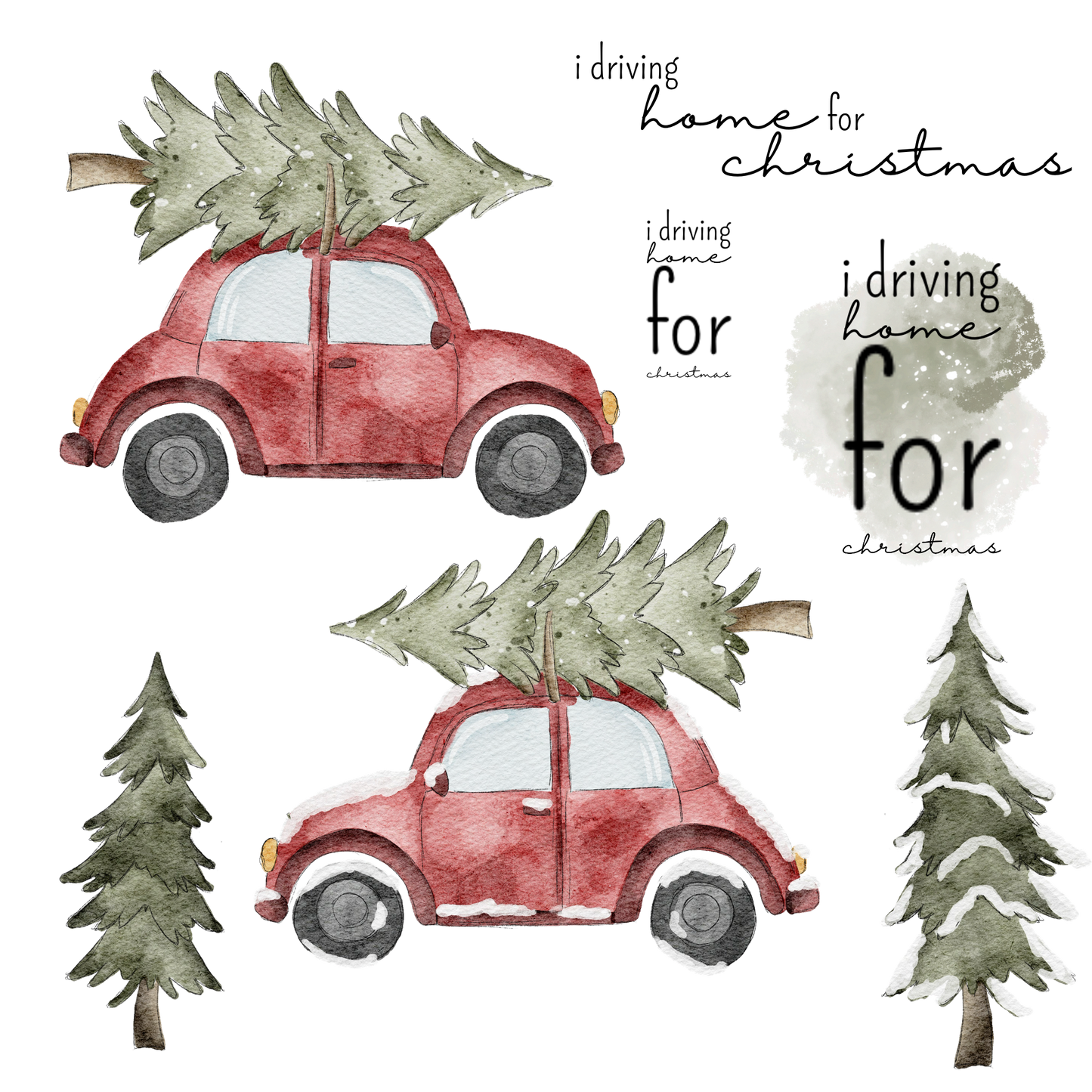 Weihnachtsauto digitales Design