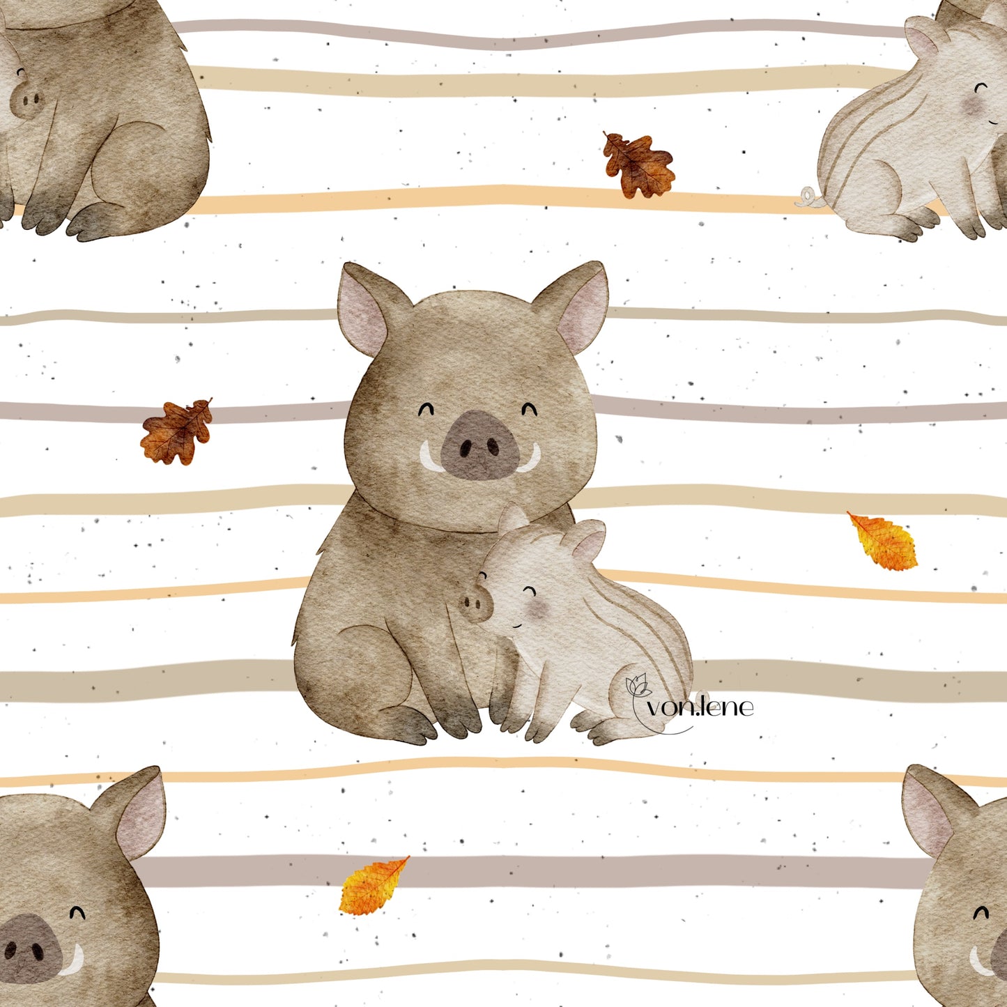 Schweinefamilie Design Digital