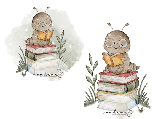 Bücherwurm Digital PNG
