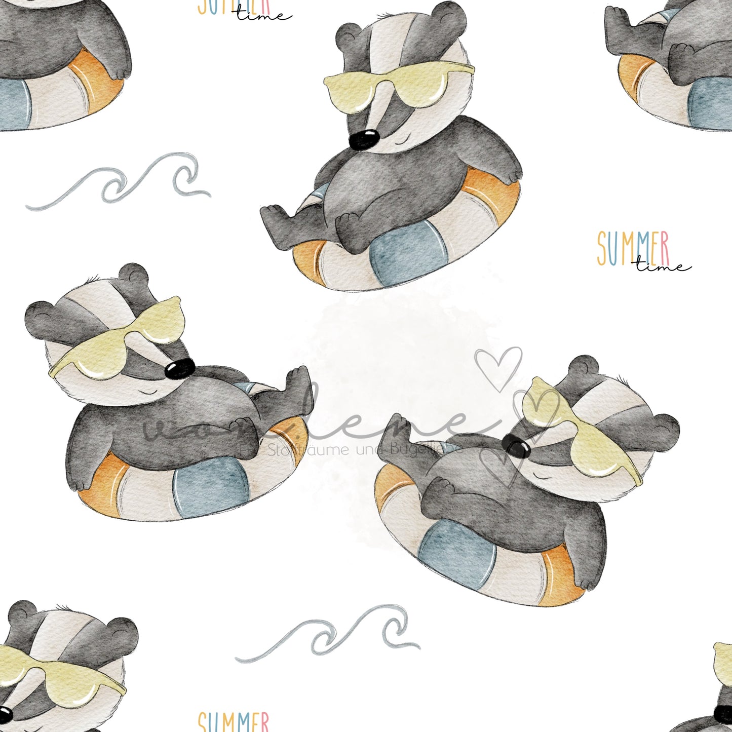 Schwimmdachs Design Digital inkl. PNG Datei