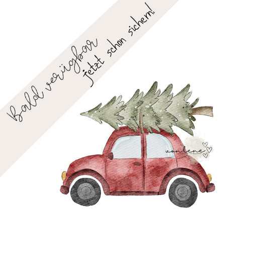 Bügelbild Weihnachtsauto