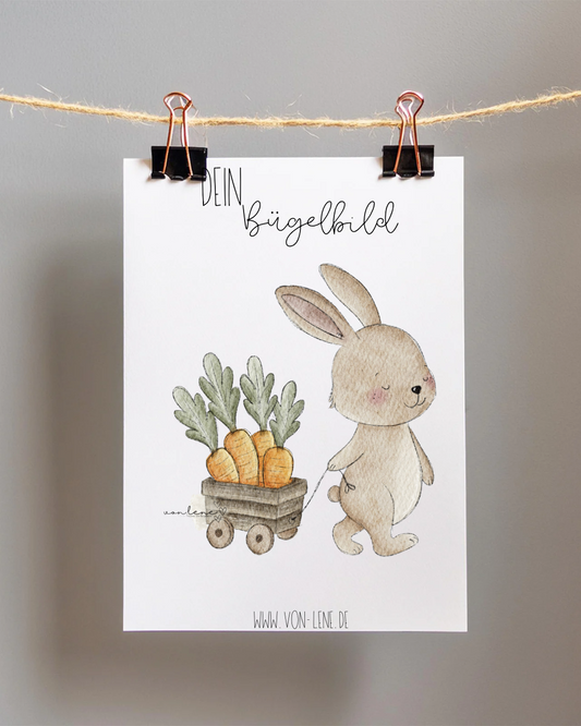 Bügelbild groß Karottensammler