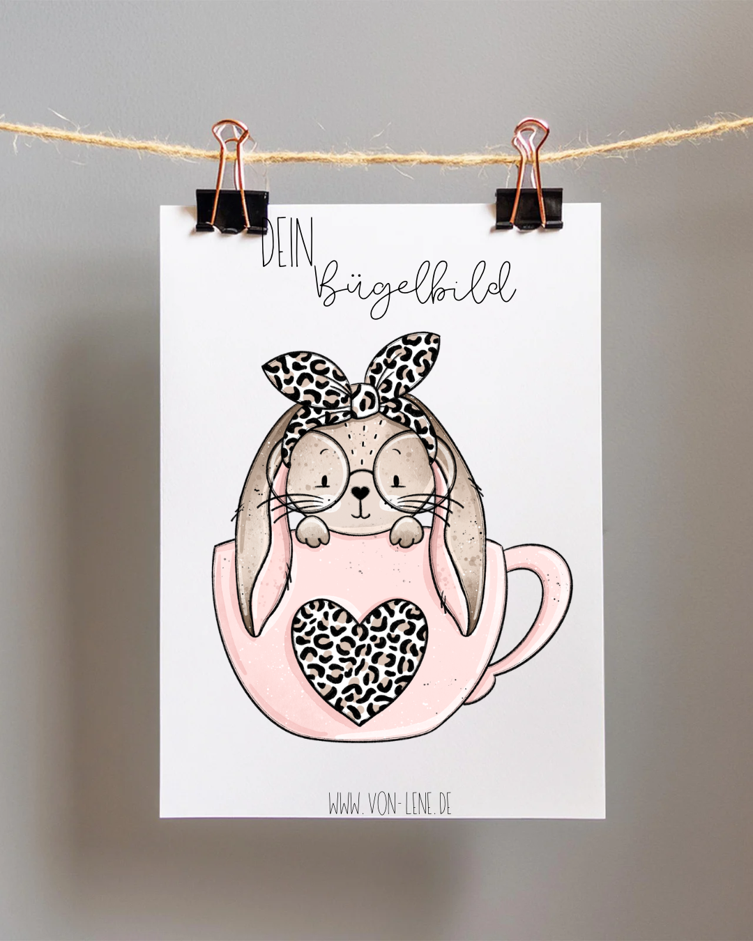 Bügelbild groß Schlappohrhase Leo