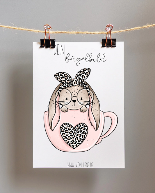 Bügelbild Maxi Schlappohrhase Leo