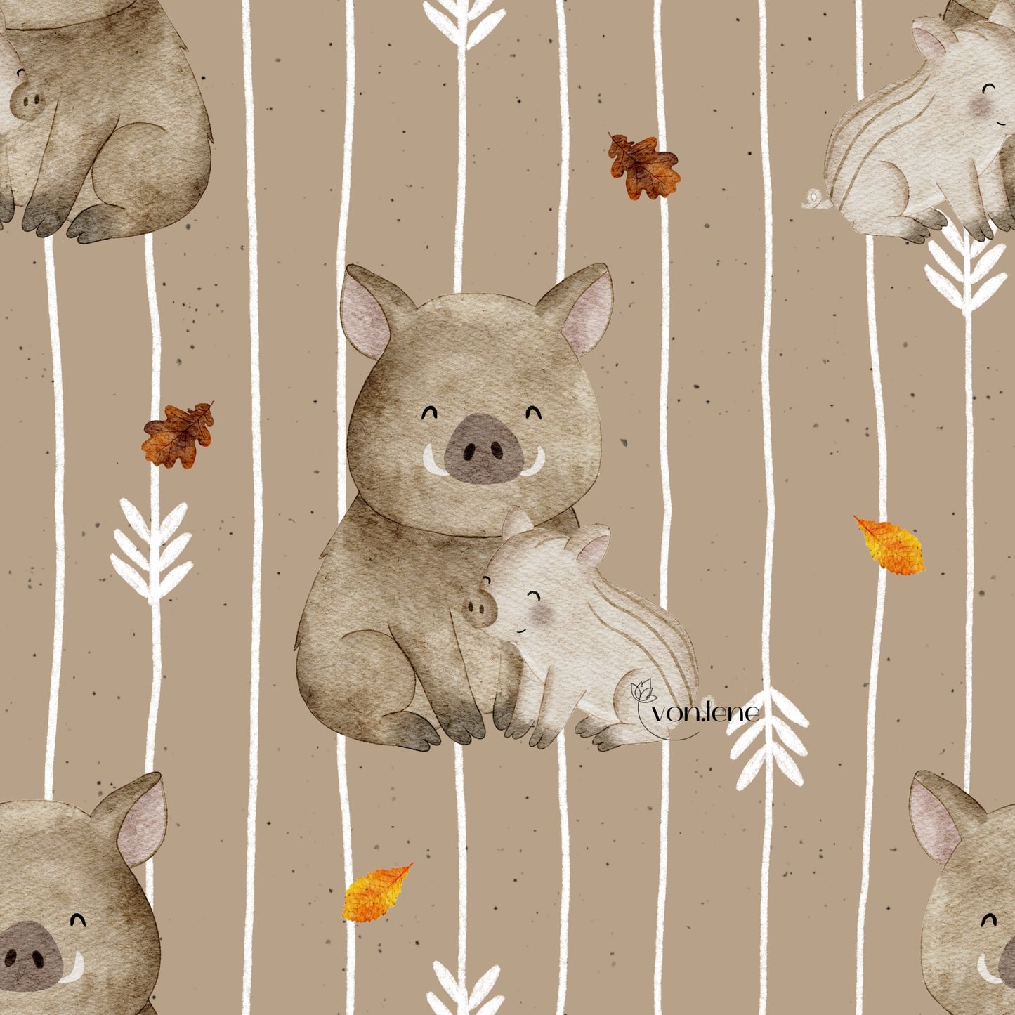 Schweinefamilie Design Digital