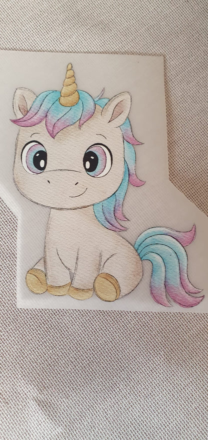 Bügelbild Mina das Einhorn
