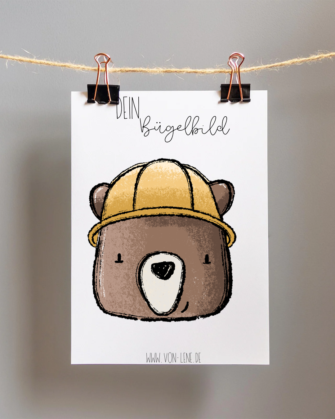 Bügelbild Maxi Baustellenleitung Bär