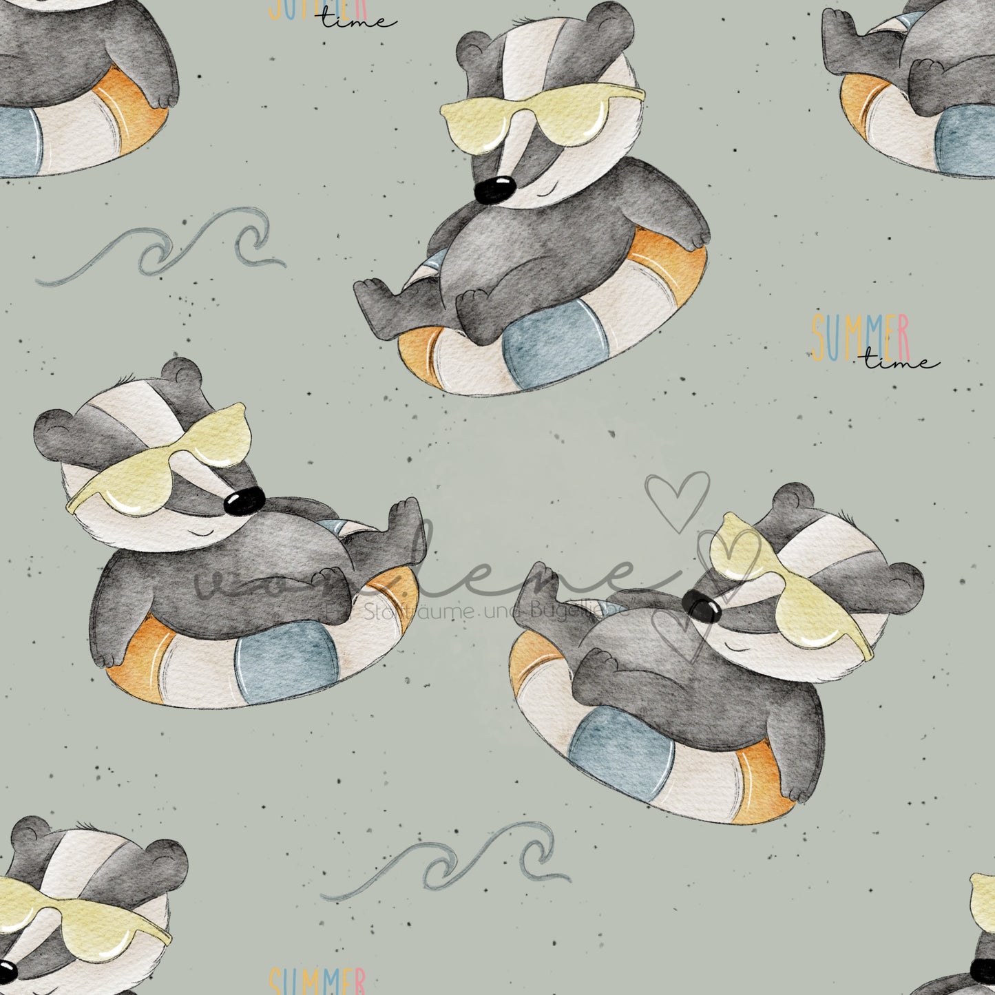 Schwimmdachs Design Digital inkl. PNG Datei