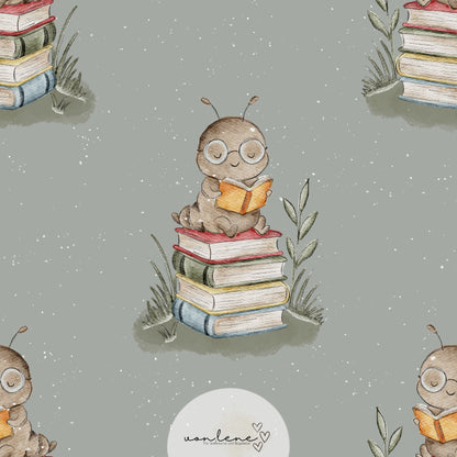 Bücherwurm digitales Design