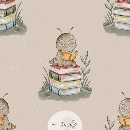 Bücherwurm digitales Design