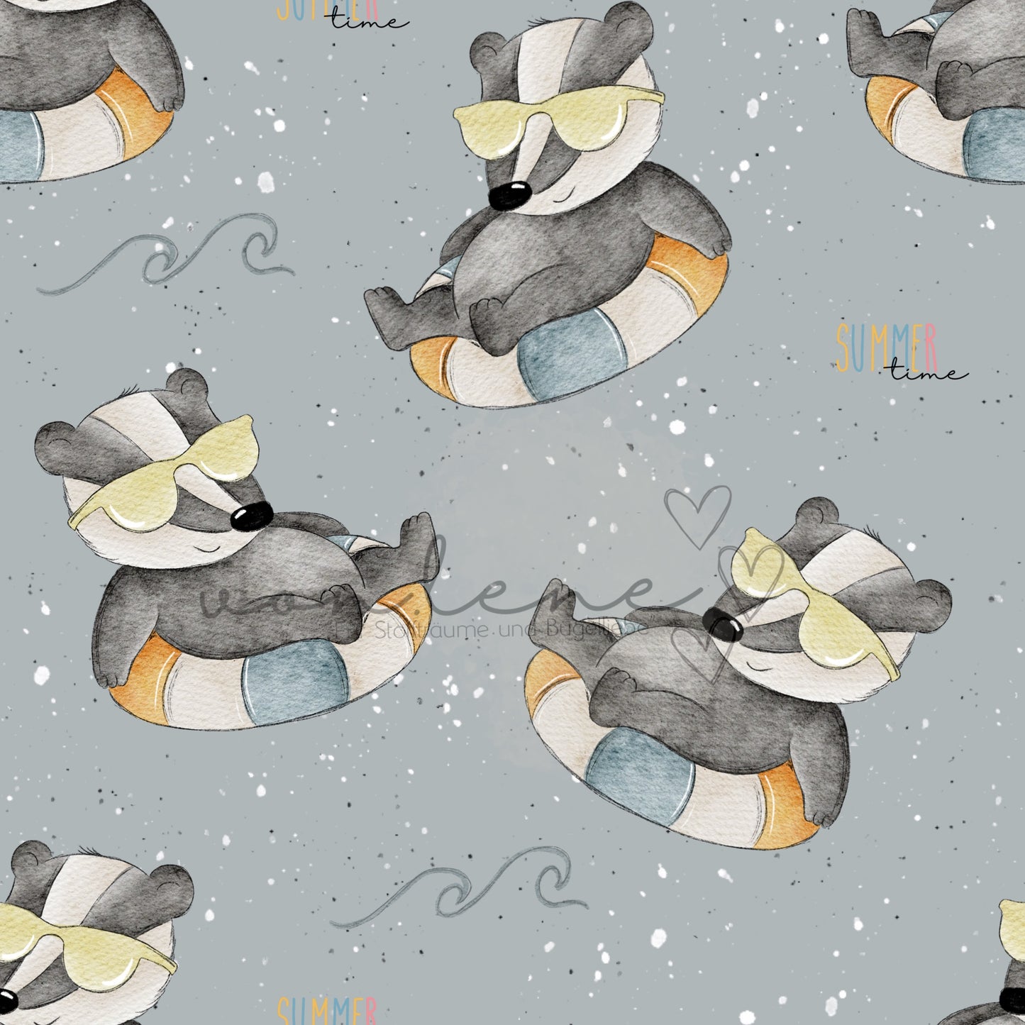 Schwimmdachs Design Digital inkl. PNG Datei