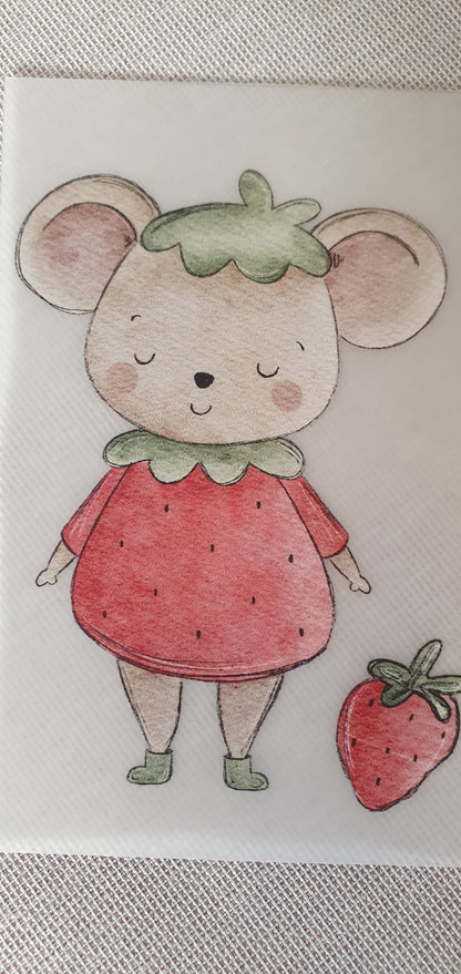 Bügelbild Erdbeermaus
