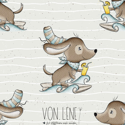 Surfdackel mit Getränk digitales Design